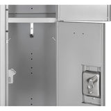 Lockers, 3 -tier, 12" x 18" x 72", Steel, Grey, Knocked Down