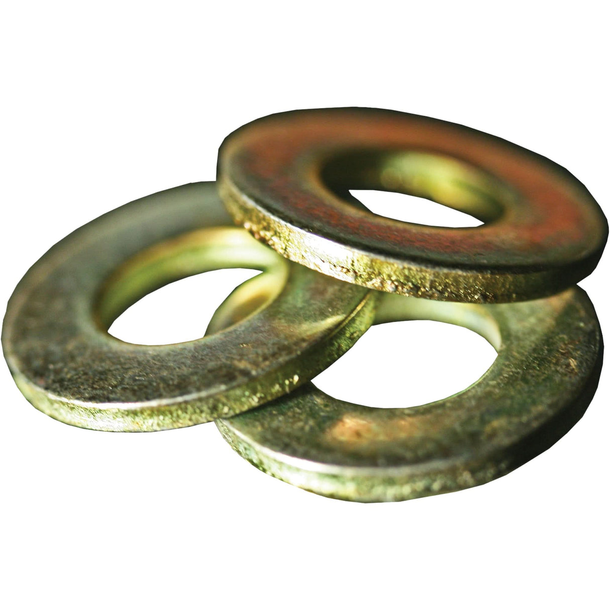 SAE Flat Washer, 3/8", Yellow Zinc