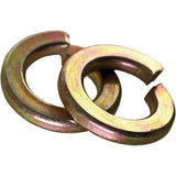 Split Lock Washer, 1/2", Yellow Zinc