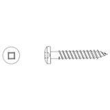 Round Head Wood Screws, #8 x 3" L, Zinc Plated