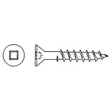 Flat Head Wood Screws, #6 x 5/8" L, Zinc Plated