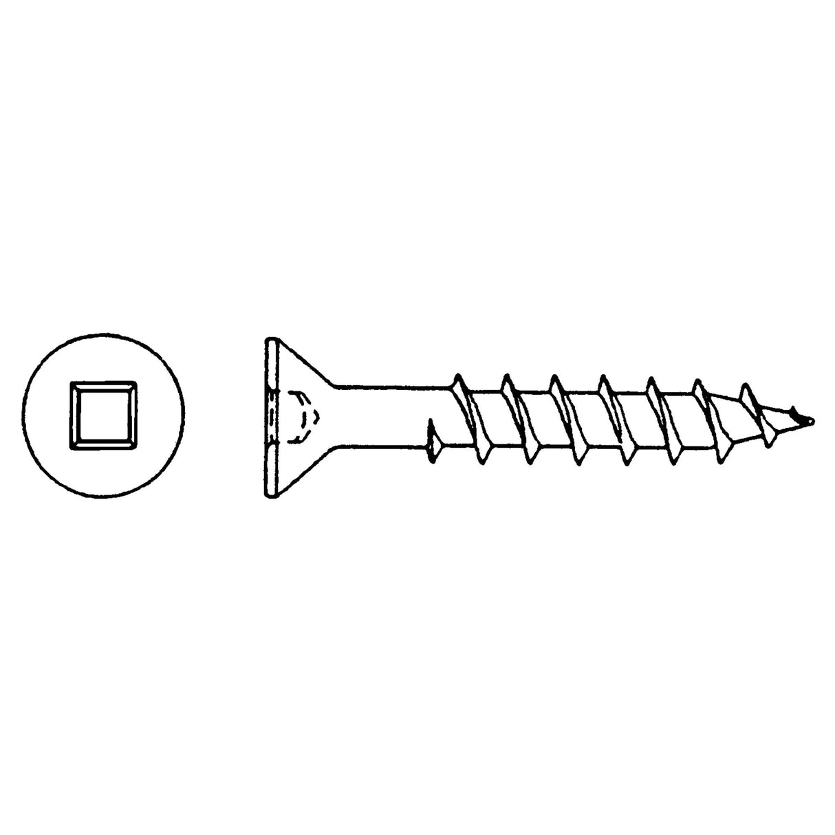 Flat Head Wood Screws , #10 x 5" L, Zinc Plated