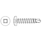 Self Drill Pan Head Screws, #8 x 5/8" L, Zinc Plated