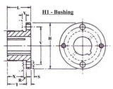 H-1-1/2 Split Taper Bushing, 1-1/2" Bore