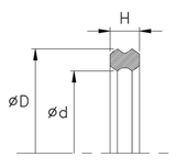 Head Seal 4.000" x 3.750" x 0.187" - Polyurethane