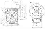 Hollow Shaft Gear Speed Reducer 184T 30:1 Size 80 | UHM8030184