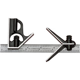 Junior Combination Squares, 6" L, Steel, Plain