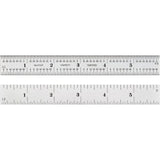 Spring-Tempered Rule, 6" L, Steel, 1/8"/1/16"/1/32"/1/64" Graduations