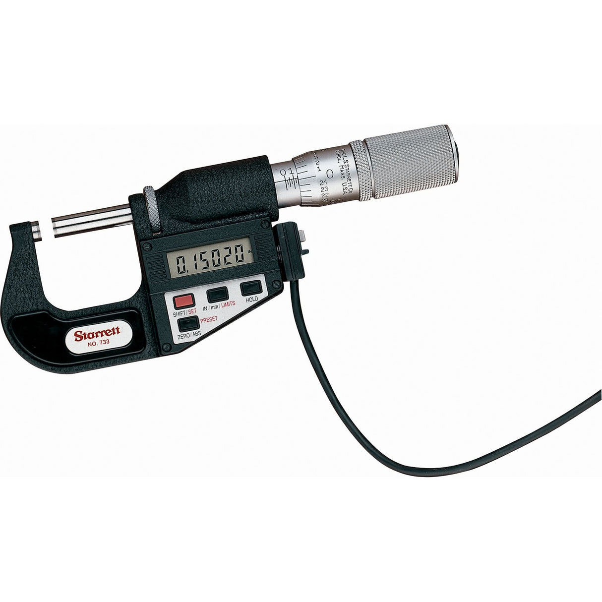 Electronic Digital Micrometers (with Output) - No. 733 Series, 7" - 8" (178 mm - 203 mm) Range, 0.0001" (0.00254 mm) Resolution