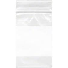 POLY-BAG, 2 Mils White Block, Reclosable