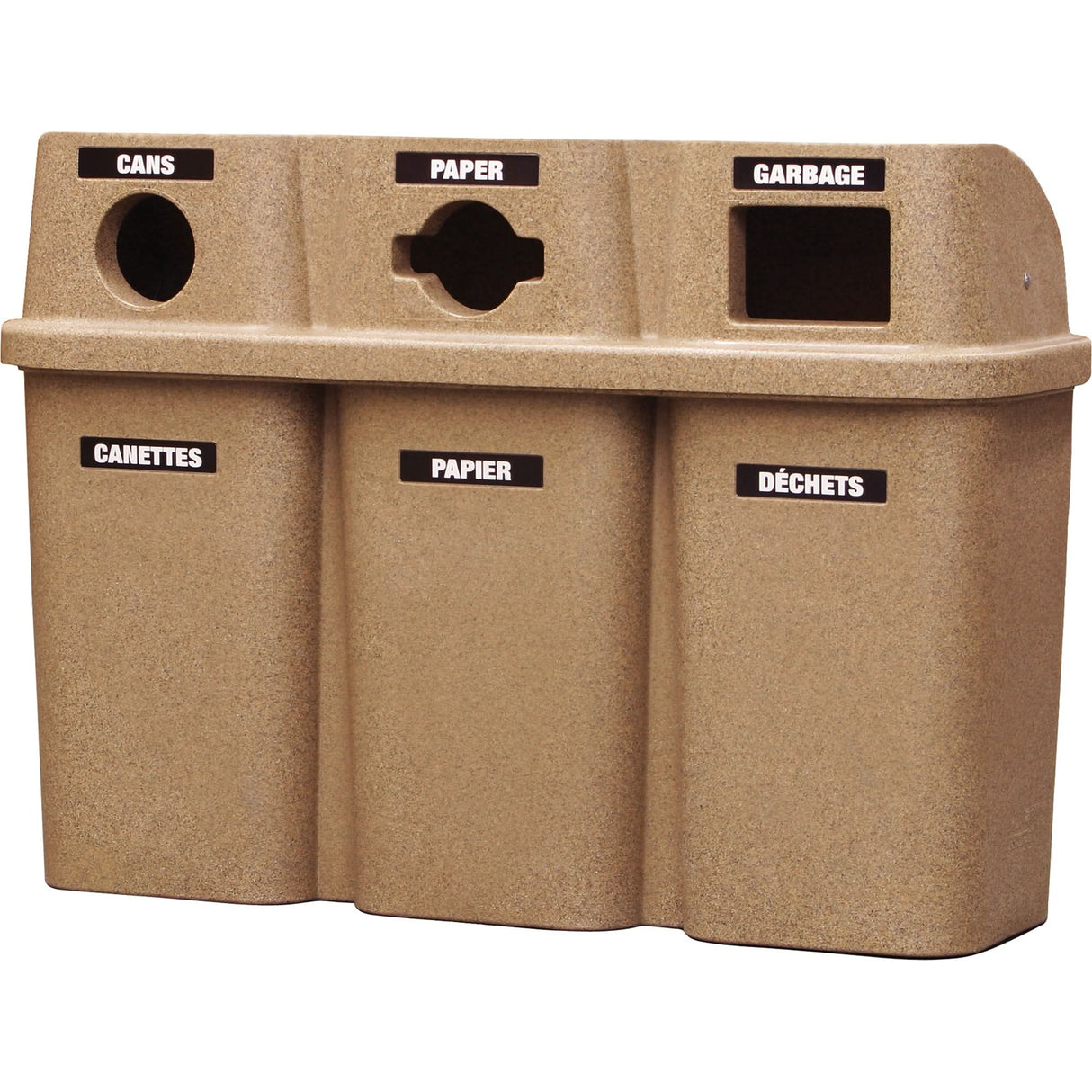 Recycling Containers Bullseye™, Curbside, Plastic, 3 x 22 US Gal.