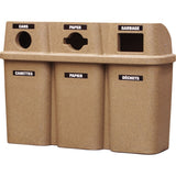 Recycling Containers Bullseye™, Curbside, Plastic, 3 x 22 US Gal.