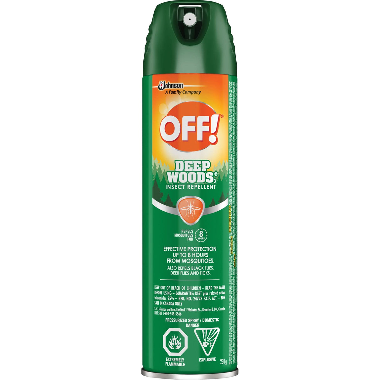 OFF! Deep Woods® Insect Repellent, 25% DEET, Aerosol, 230 g