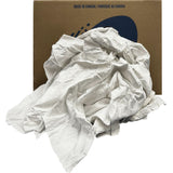 Recycled Wiping Rags, Cotton, White, 20 lbs.