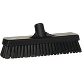 Deck & Wall Scrub Broom, Stiff Bristles, 12", Polyester, Black