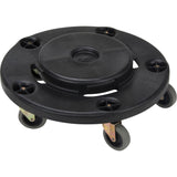 Waste Container Dolly, Polypropylene, Black, Fits: 24" Dia.
