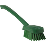 Long Handle Brush, Stiff Bristles, 16-3/10" Long, Green