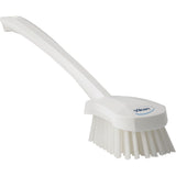 Long Handle Brush, Stiff Bristles, 16-3/10" Long, White
