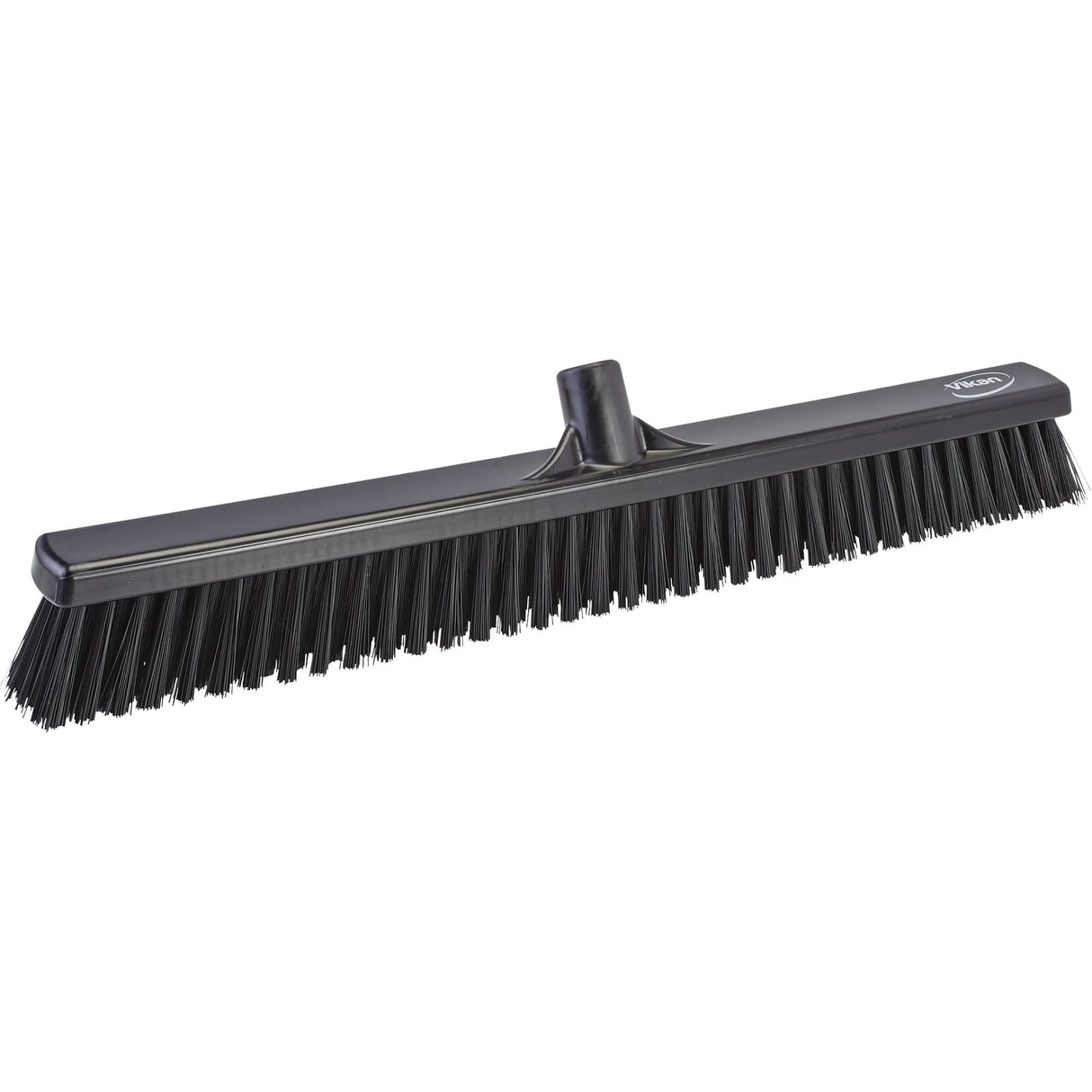 Combo Bristle Push Broom Head, Coarse/Fine Bristles, 24", Polyester, Black