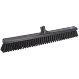 Combo Bristle Push Broom Head, Coarse/Fine Bristles, 24", Polyester, Black