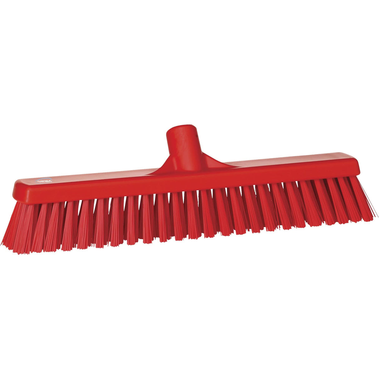 Combo Bristle Push Broom Head, Coarse/Fine Bristles, 16-1/2", Polyester, Red
