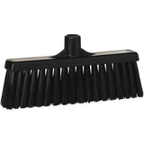 Upright Broom Head, Medium Bristles, 12", Polyester, Black