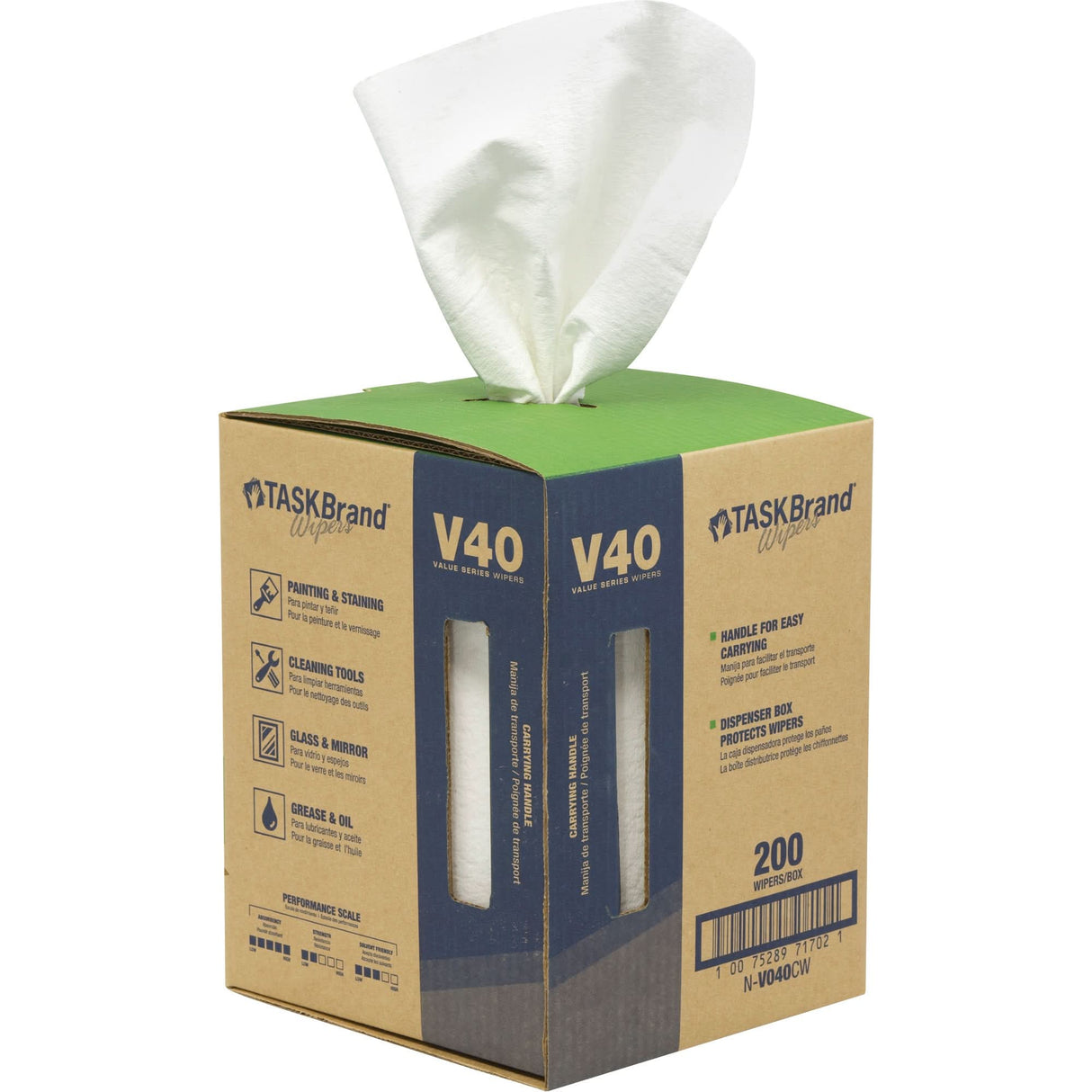TaskBrand® V40 Value Series Wipers, All-Purpose, 12" L x 10" W