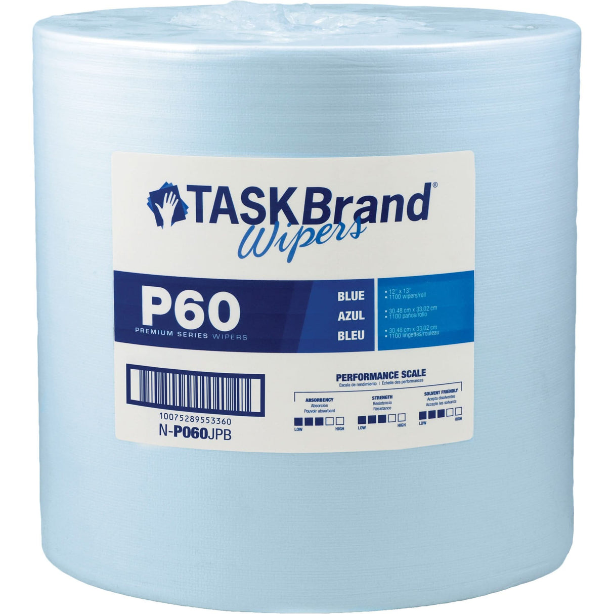 TaskBrand® P60 Premium Series Wipers, All-Purpose, 13" L x 12" W