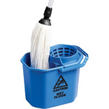 Heavy-Duty Mop Cone Pail, Strainer, 3 US Gal. (12 Quart), Blue