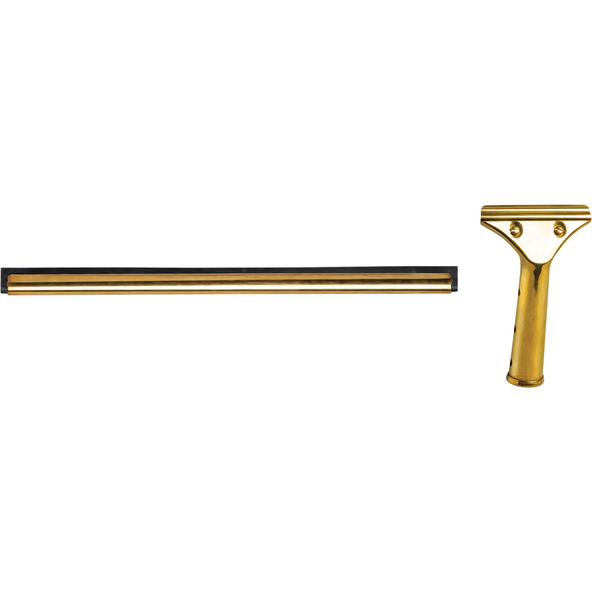 Window Squeegee with Handle, 12", Rubber, Brass Frame