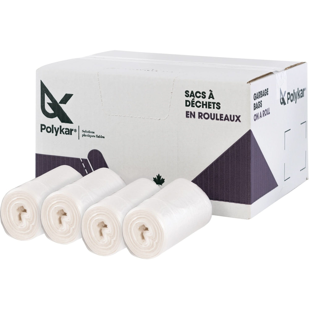 High Density Garbage Bags, Utility, 24" W x 22" L, 8 microns, Frosted, 26 L (7 Gal.) Capacity