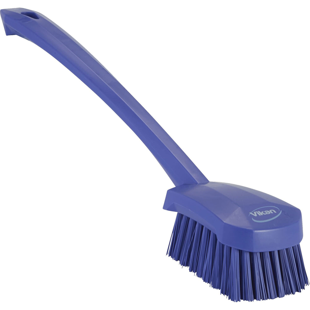Long Handle Brush, Stiff Bristles, 16-3/10" Long, Purple