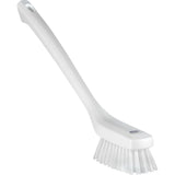 Narrow Long-Handle Cleaning Brush, Stiff Bristles, 16-1/2" Long, White