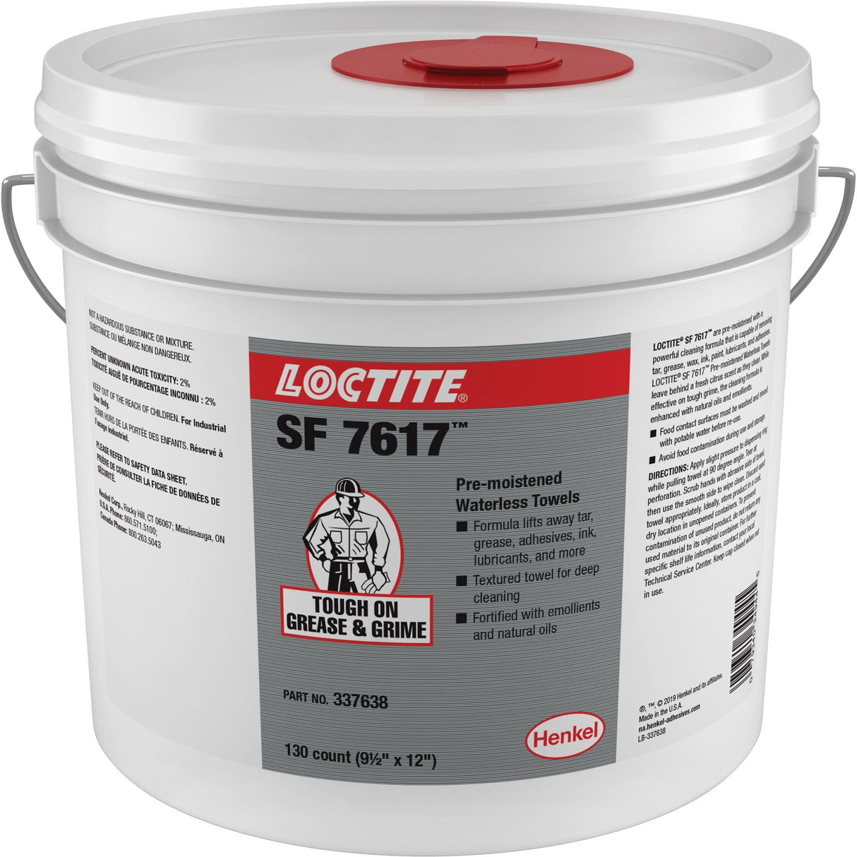 SF 7617™ Industrial Hand Wipes, 130 Wipes, 12" x 9-1/2"