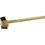 Double-Sided Commercial Broiler & Grill Brush, Carbon Steel/Flat Steel Wire, 30" Long