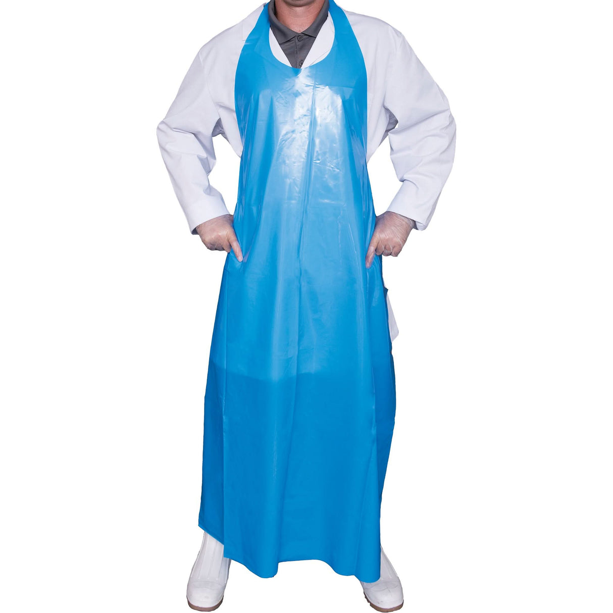 Top Dog 6 Mil. Apron, Polyurethane, 45" L x Blue