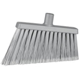 Angle Head Broom, Stiff/Split Bristles, 11-2/5", Polyester/Polypropylene/PVC/Synthetic, Grey