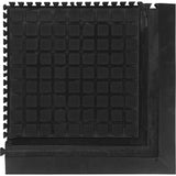Hog Heaven III Comfort Modular Corner Tile, Corrugated, 1-4/5' x 1-4/5' x 3/4", Black, Nitrile