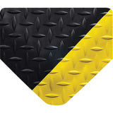No-Slide, Ultra-Soft SpongeCote with WOW! Finish Tiles, Nitrile/PVC, 3' W x 75' L, 15/16" Thick, Black/Yellow