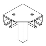 Floor Mount Curtain Partition 90° Corner Connector