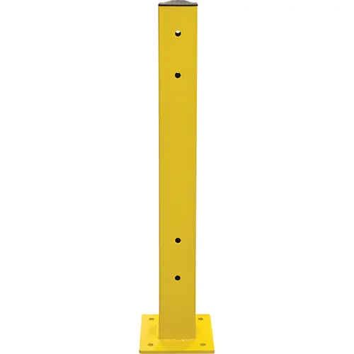 Double Guard Rail Post, Steel, 5" L x 44" H, Safety Yellow