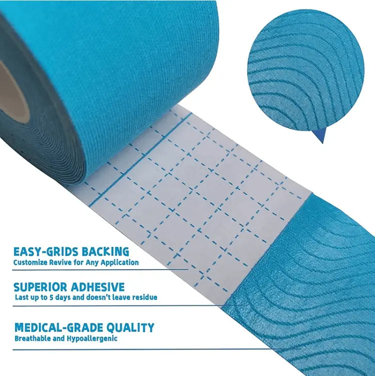 Kinesiology Tape, Elastic Therapeutic Sports Tape, 2" x 5.5 YD