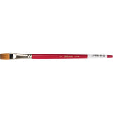 Flat Artist Brush, 1/2" Brush Width, Synthetic, Wood Handle