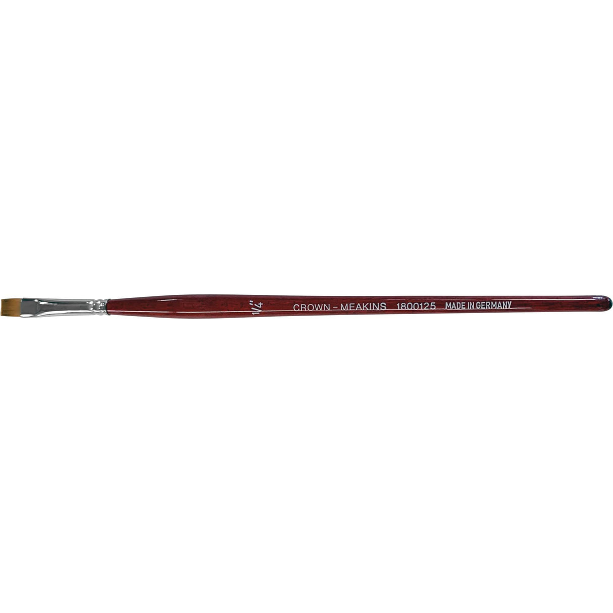 Flat Artist Brush, 1/4" Brush Width, Synthetic, Wood Handle