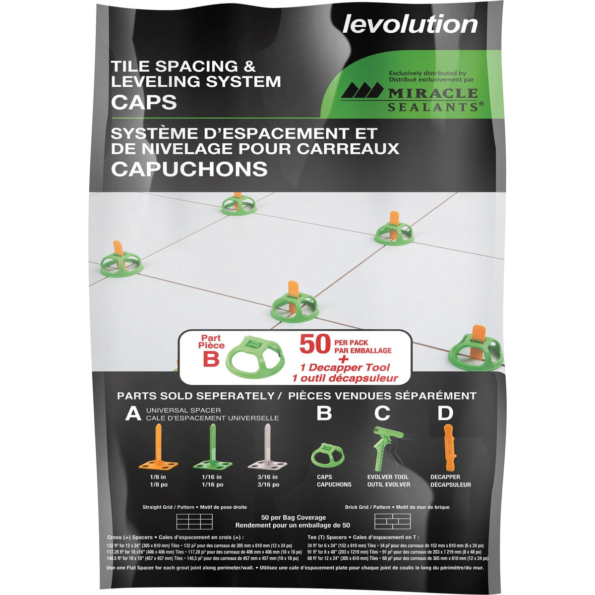 Levolution Spacers Miracle Sealants® Levolution Universal Caps – INFINITE SUPPLY ...