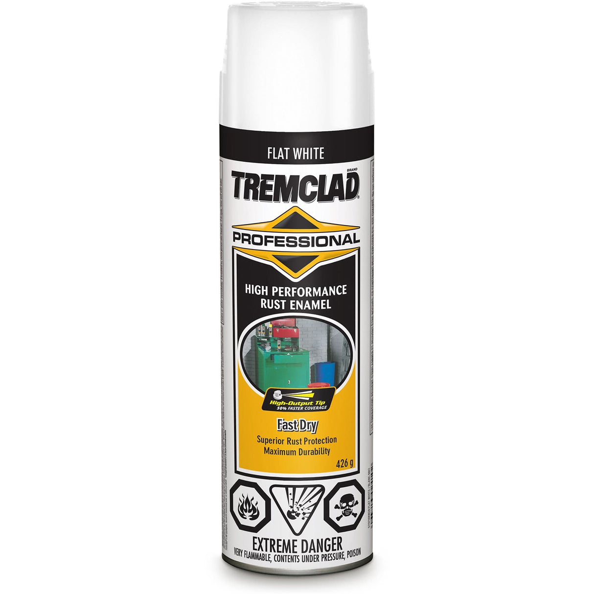 Tremclad® Professional Rust Enamel, White, Very Flat, Aerosol Can