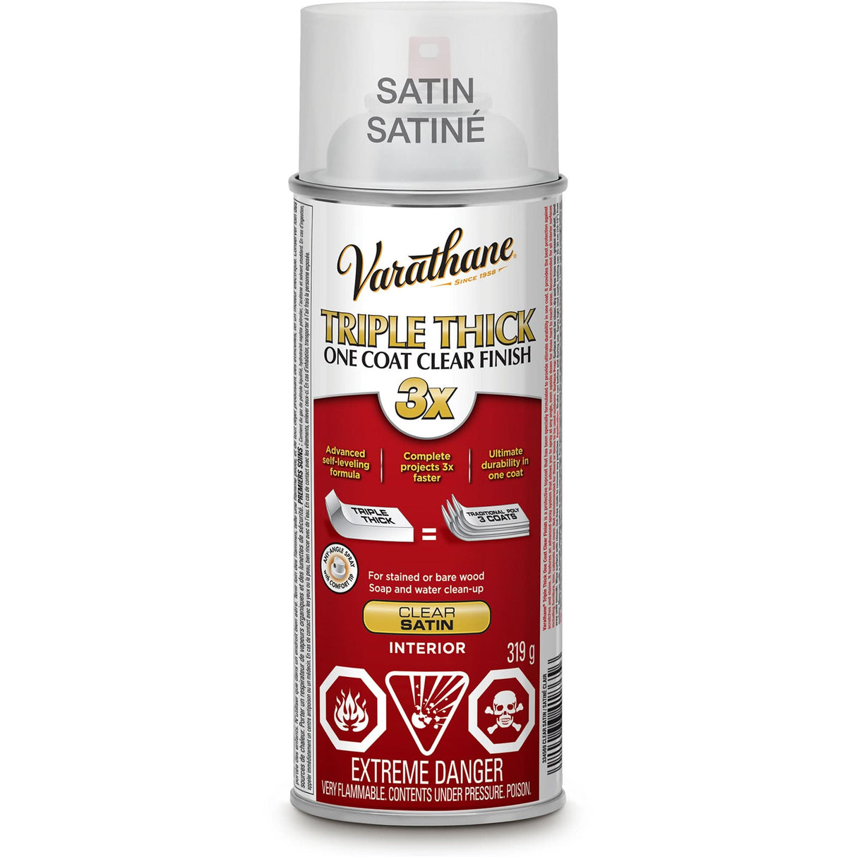 Varathane® Triple Thick One Coat Finish, 319 g, Clear, Satin