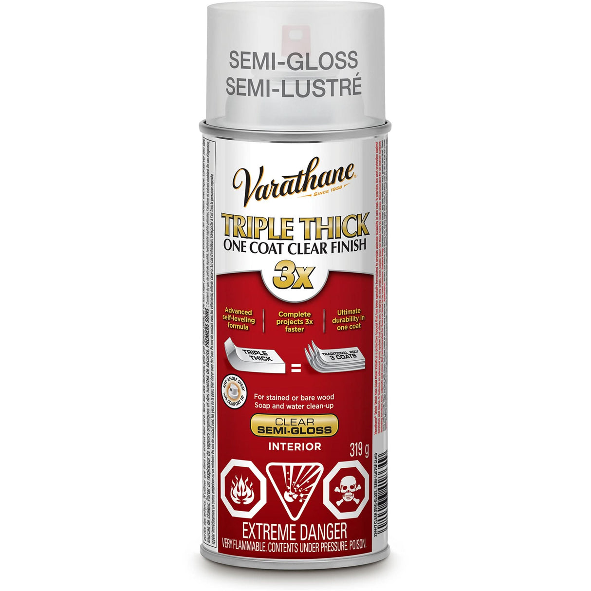 Varathane® Triple Thick One Coat Finish, 319 g, Clear, Semi-Gloss