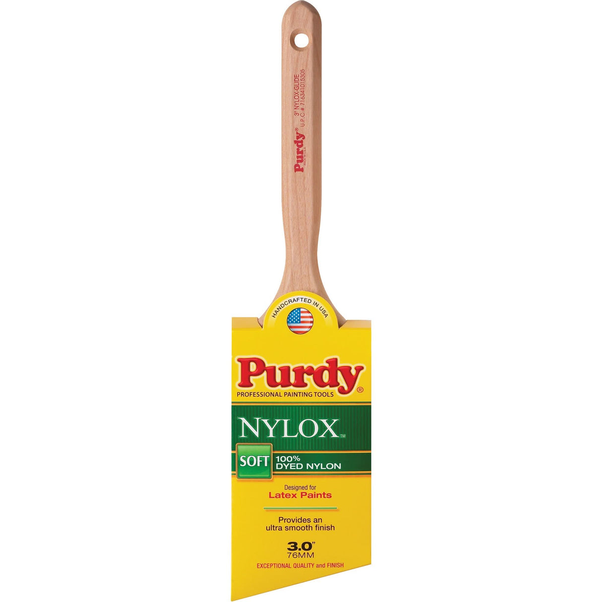 Nylox™ Glide Paint Brush, Nylon, Wood Handle, 3" Width