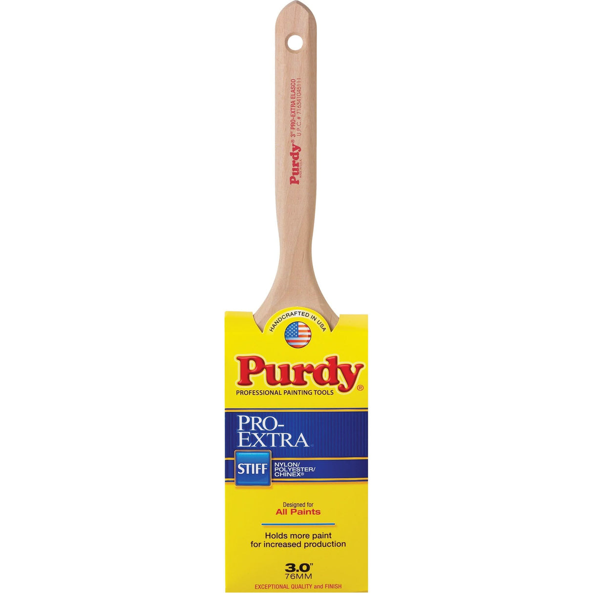 Pro-Extra Elasco Paint Brush, Blended Material, Wood Handle, 3" Width